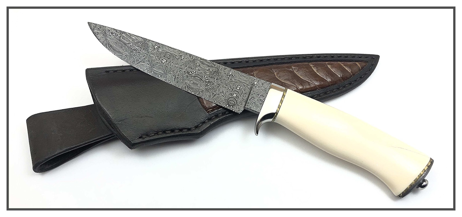 Jean Wilke Custom Damascus Blade with Ivory Handle