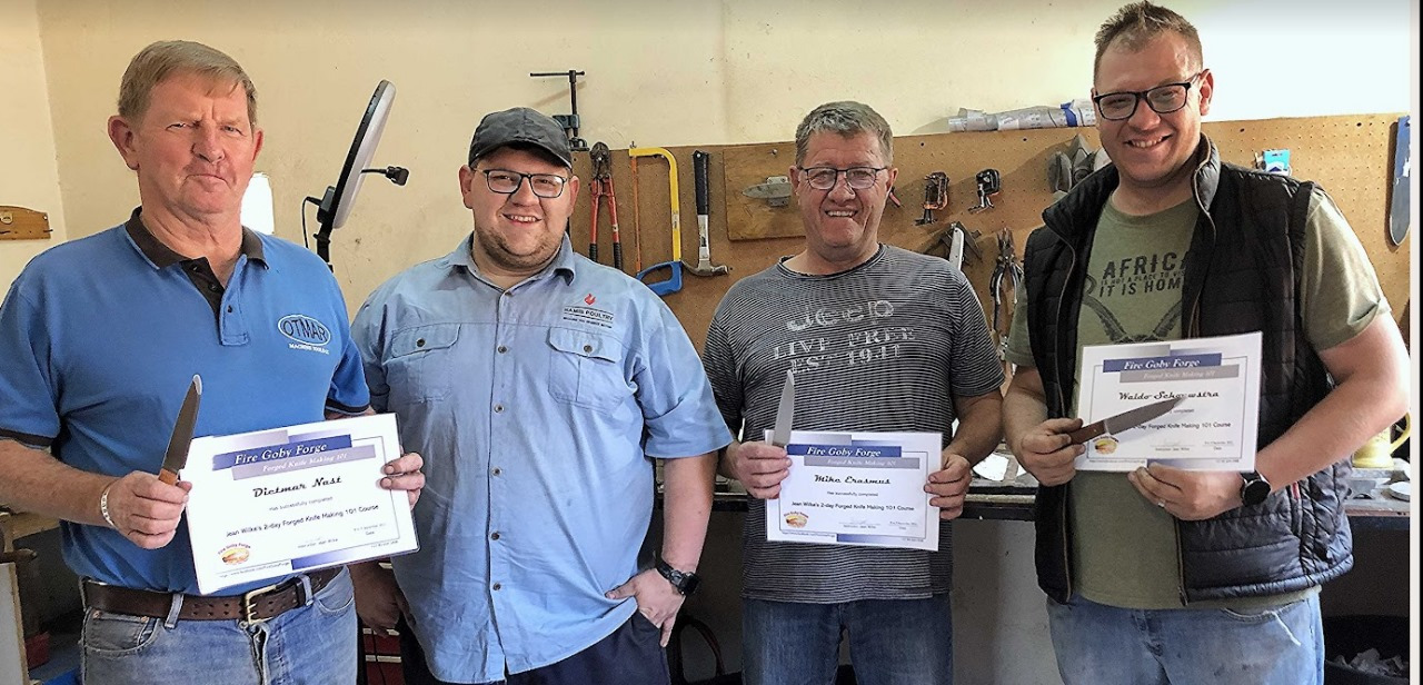 People who attended a 2-day forge knife making course class photo